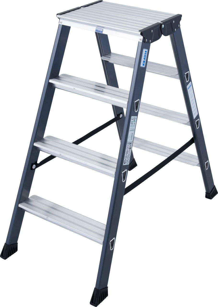 Krause MONTO SePro D két oldalon járható lépcsőfokos állólétra, eloxált, 2x4 fokos termék fő termékképe