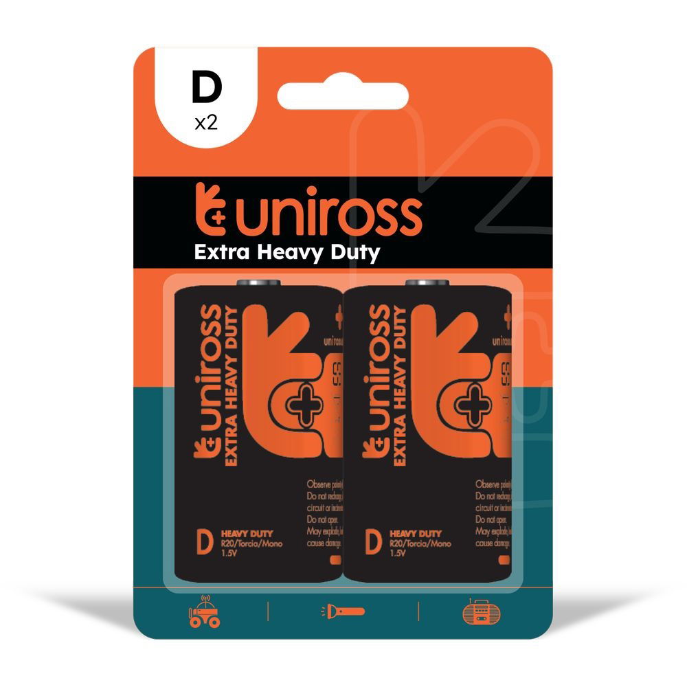 Uniross R20 1.5V szén-cink elem, D (góliát), 2 db/bliszter termék fő termékképe